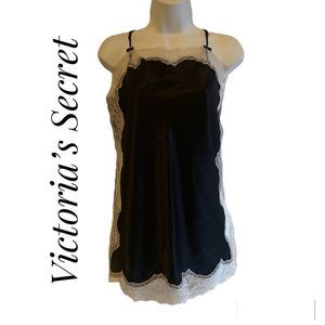 Victoria's Secret Black and White Lace Chemise